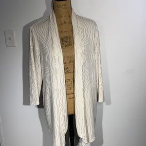 Chico size 3 cream/gold open cardigan